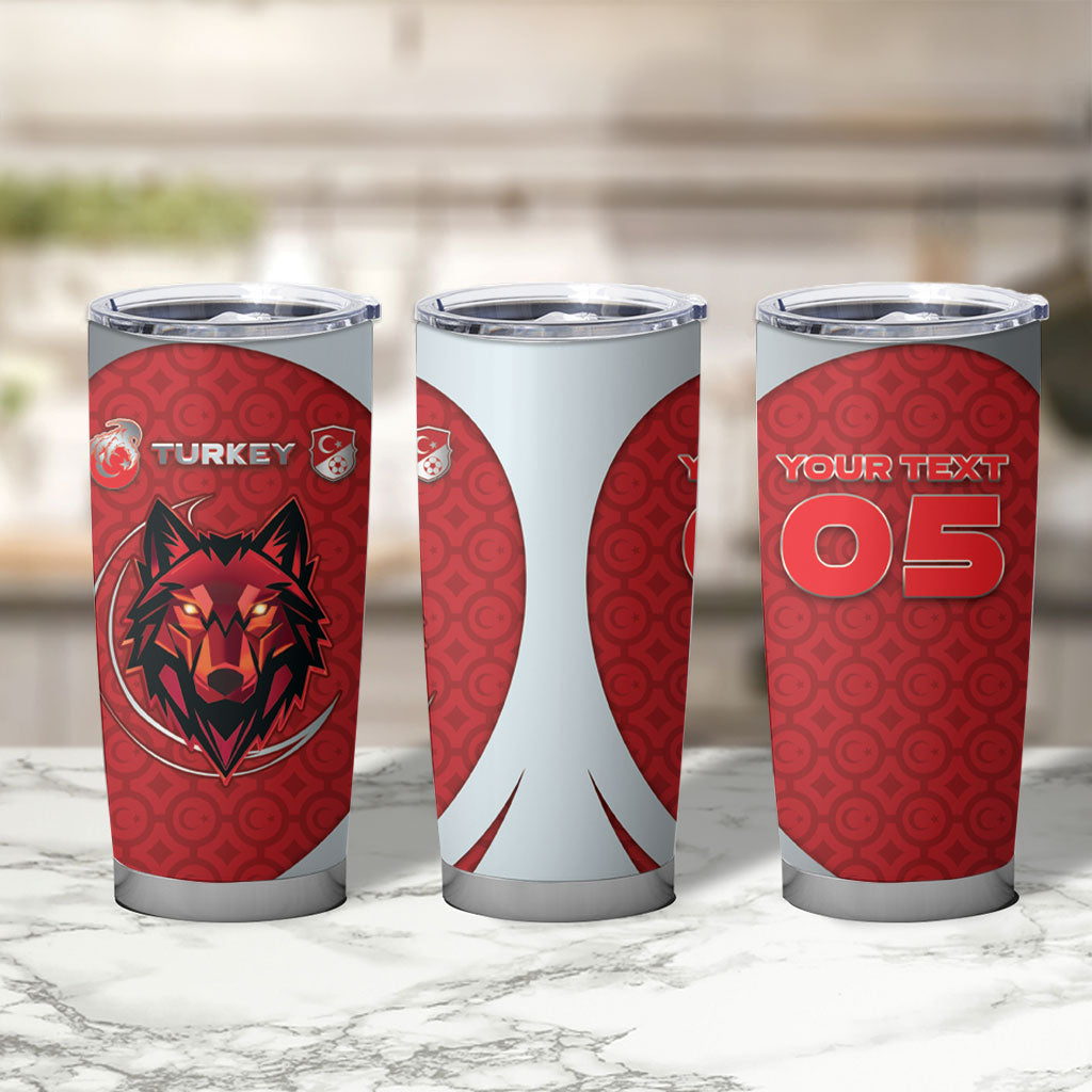 Custom Turkey Football Tumbler Cup Asena Wolf Crest Unique Style