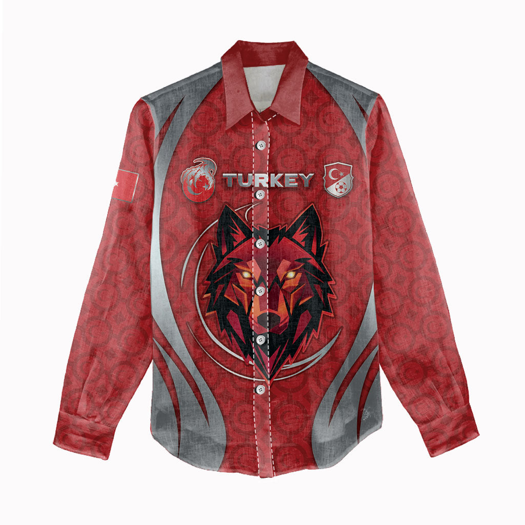 Custom Turkey Football Women Casual Shirt Asena Wolf Crest Unique Style