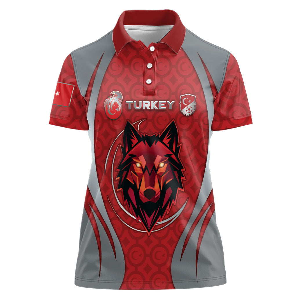 Custom Turkey Football Women Polo Shirt Asena Wolf Crest Unique Style