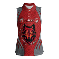 Custom Turkey Football Women Sleeveless Polo Shirt Asena Wolf Crest Unique Style