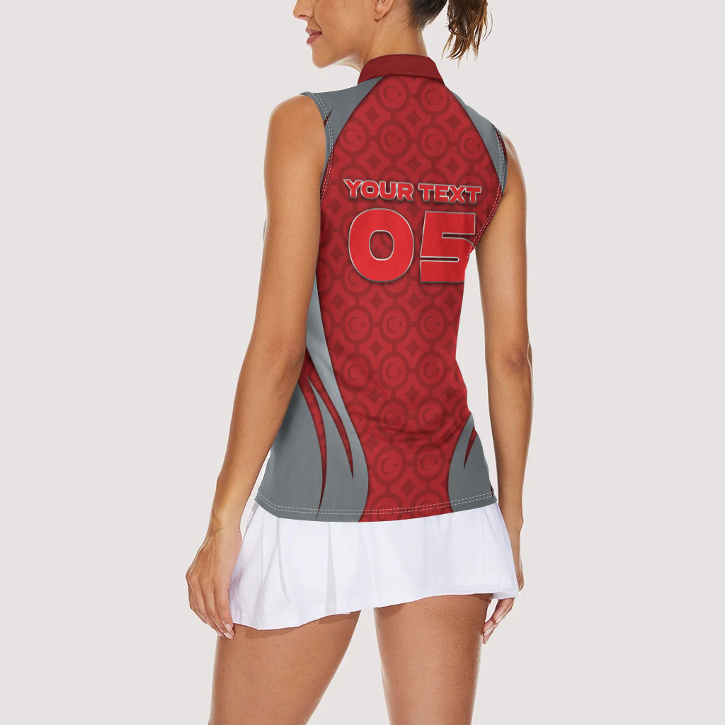Custom Turkey Football Women Sleeveless Polo Shirt Asena Wolf Crest Unique Style