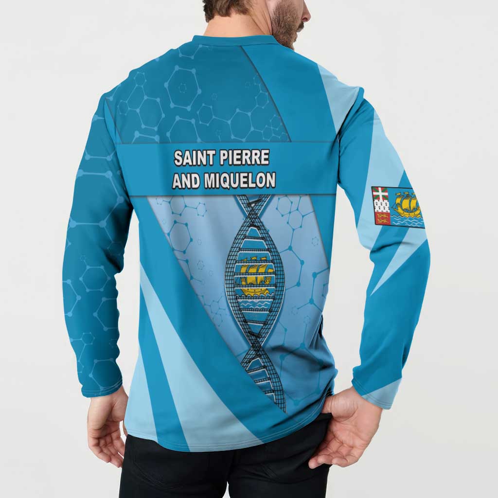 Saint Pierre And Miquelon Is In My DNA Button Sweatshirt - Wonder Print Shop