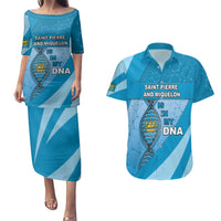 Saint Pierre And Miquelon Is In My DNA Couples Matching Puletasi and Hawaiian Shirt - Wonder Print Shop