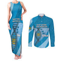 Saint Pierre And Miquelon Is In My DNA Couples Matching Tank Maxi Dress and Long Sleeve Button Shirt - Wonder Print Shop