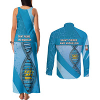 Saint Pierre And Miquelon Is In My DNA Couples Matching Tank Maxi Dress and Long Sleeve Button Shirt - Wonder Print Shop