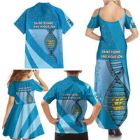 Saint Pierre And Miquelon Is In My DNA Family Matching Summer Maxi Dress and Hawaiian Shirt - Wonder Print Shop