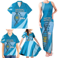 Saint Pierre And Miquelon Is In My DNA Family Matching Tank Maxi Dress and Hawaiian Shirt - Wonder Print Shop