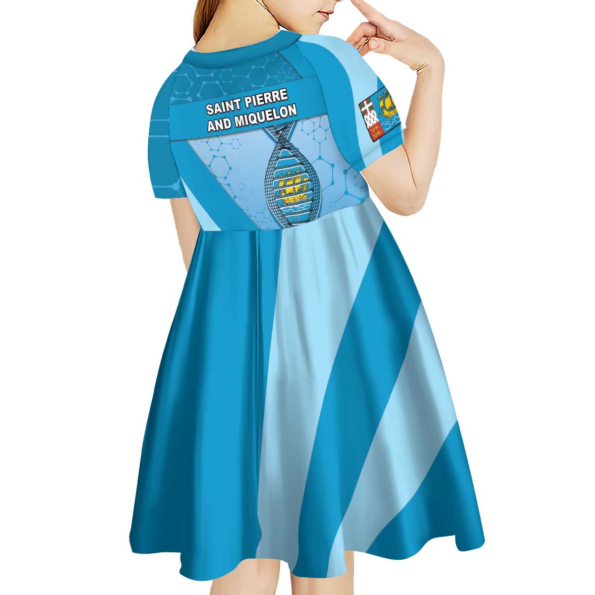 Saint Pierre And Miquelon Is In My DNA Kid Short Sleeve Dress - Wonder Print Shop