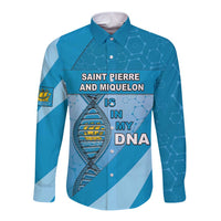 Saint Pierre And Miquelon Is In My DNA Long Sleeve Button Shirt - Wonder Print Shop
