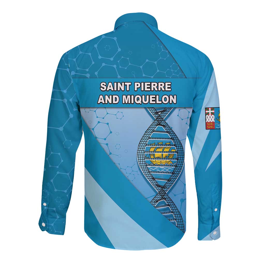 Saint Pierre And Miquelon Is In My DNA Long Sleeve Button Shirt - Wonder Print Shop