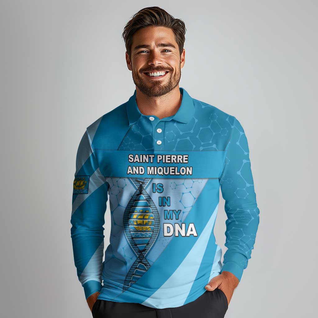 Saint Pierre And Miquelon Is In My DNA Long Sleeve Polo Shirt - Wonder Print Shop