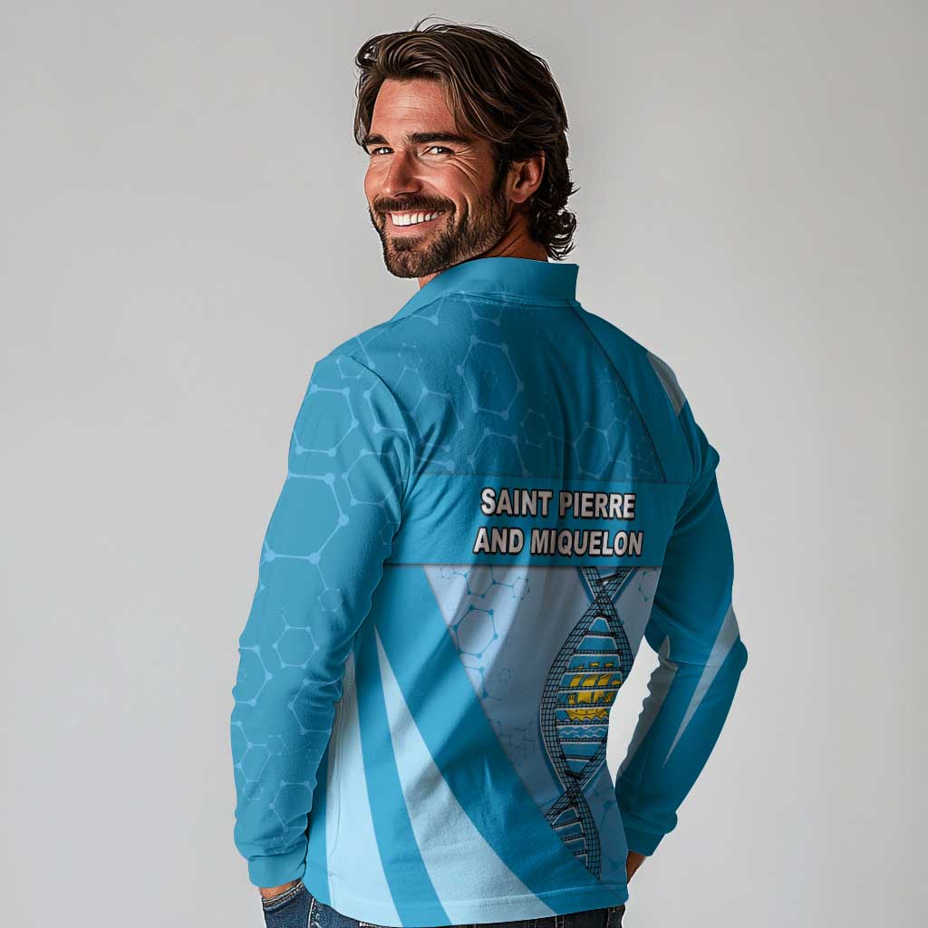 Saint Pierre And Miquelon Is In My DNA Long Sleeve Polo Shirt - Wonder Print Shop