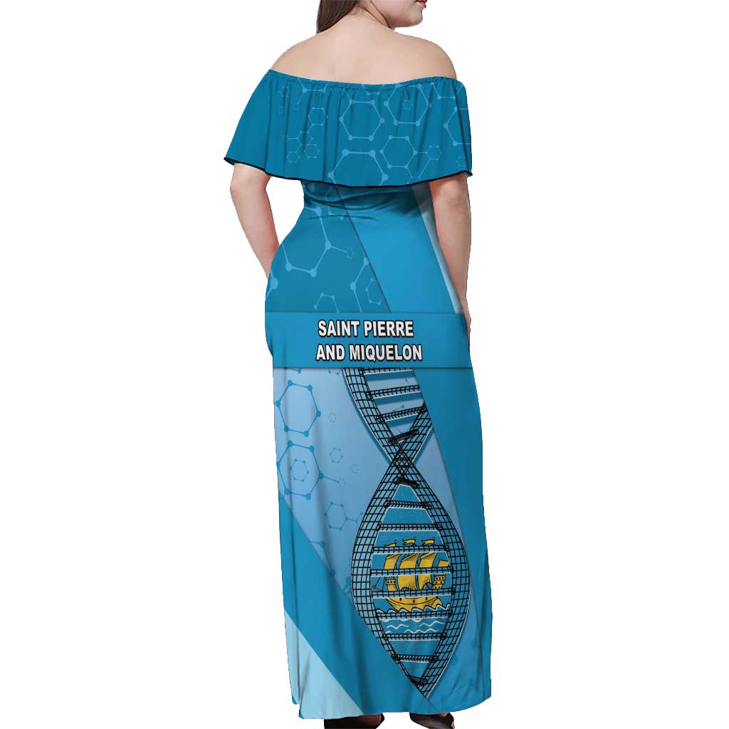 Saint Pierre And Miquelon Is In My DNA Off Shoulder Maxi Dress - Wonder Print Shop