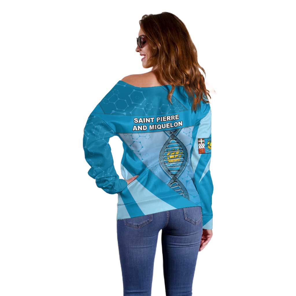 Saint Pierre And Miquelon Is In My DNA Off Shoulder Sweater - Wonder Print Shop