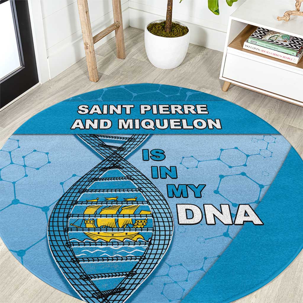 Saint Pierre And Miquelon Is In My DNA Round Carpet - Wonder Print Shop