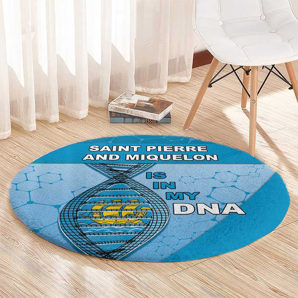 Saint Pierre And Miquelon Is In My DNA Round Carpet - Wonder Print Shop