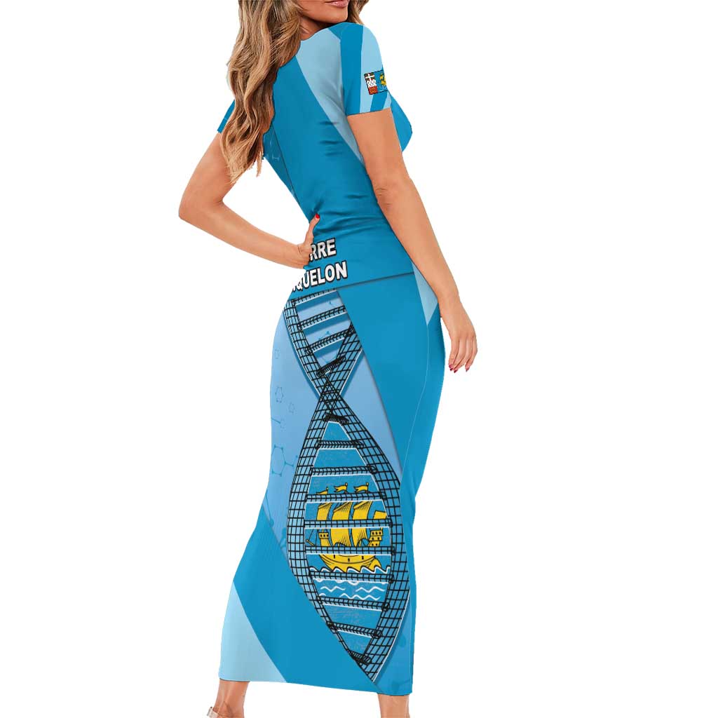 Saint Pierre And Miquelon Is In My DNA Short Sleeve Bodycon Dress - Wonder Print Shop
