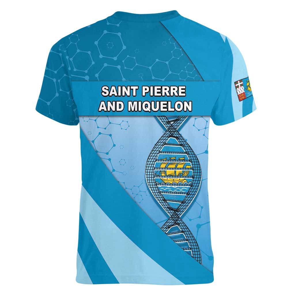 Saint Pierre And Miquelon Is In My DNA Women V-Neck T-Shirt - Wonder Print Shop