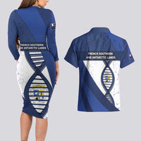 French Southern And Antarctic Lands Is In My DNA Couples Matching Long Sleeve Bodycon Dress and Hawaiian Shirt - Wonder Print Shop