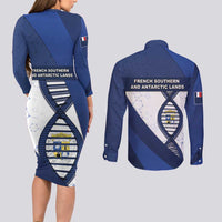 French Southern And Antarctic Lands Is In My DNA Couples Matching Long Sleeve Bodycon Dress and Long Sleeve Button Shirt - Wonder Print Shop