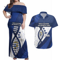 French Southern And Antarctic Lands Is In My DNA Couples Matching Off Shoulder Maxi Dress and Hawaiian Shirt - Wonder Print Shop