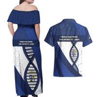 French Southern And Antarctic Lands Is In My DNA Couples Matching Off Shoulder Maxi Dress and Hawaiian Shirt - Wonder Print Shop