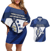 French Southern And Antarctic Lands Is In My DNA Couples Matching Off Shoulder Short Dress and Hawaiian Shirt - Wonder Print Shop