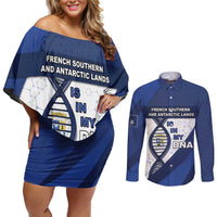 French Southern And Antarctic Lands Is In My DNA Couples Matching Off Shoulder Short Dress and Long Sleeve Button Shirt - Wonder Print Shop