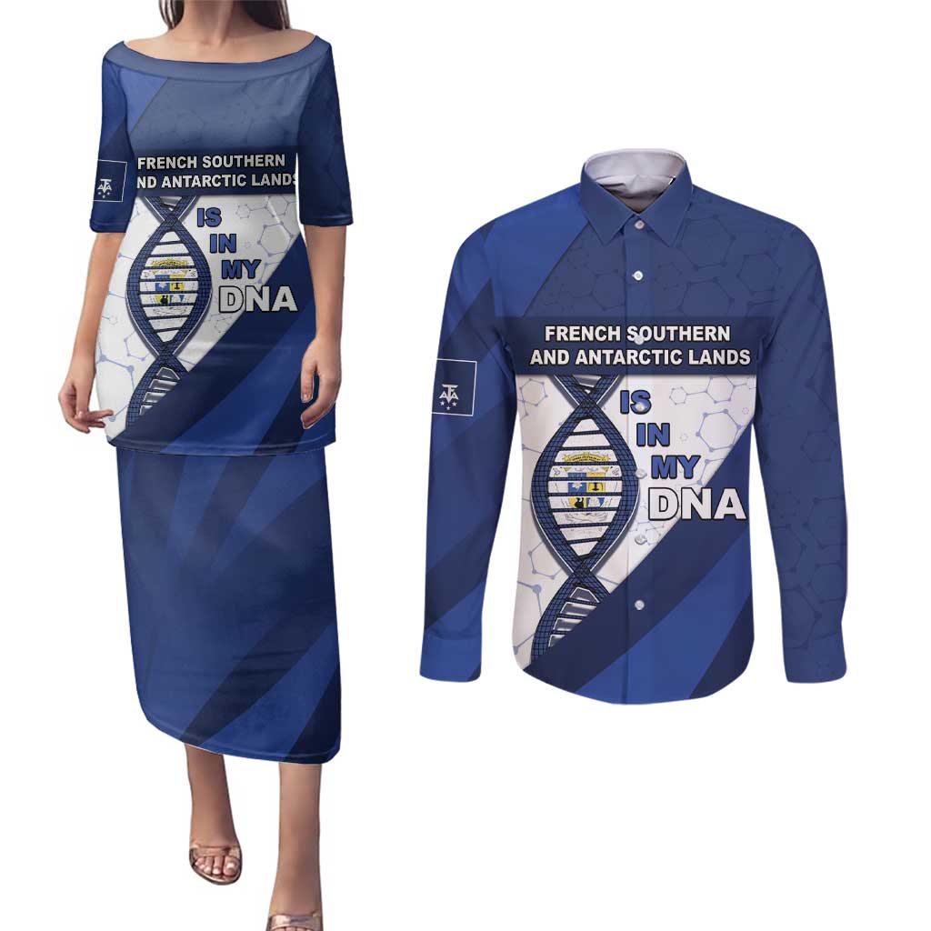 French Southern And Antarctic Lands Is In My DNA Couples Matching Puletasi and Long Sleeve Button Shirt - Wonder Print Shop