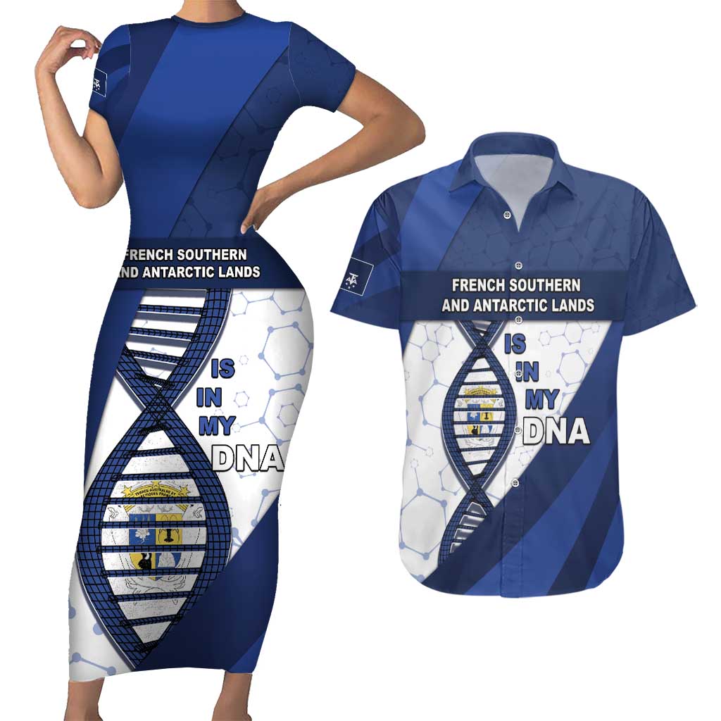 French Southern And Antarctic Lands Is In My DNA Couples Matching Short Sleeve Bodycon Dress and Hawaiian Shirt - Wonder Print Shop