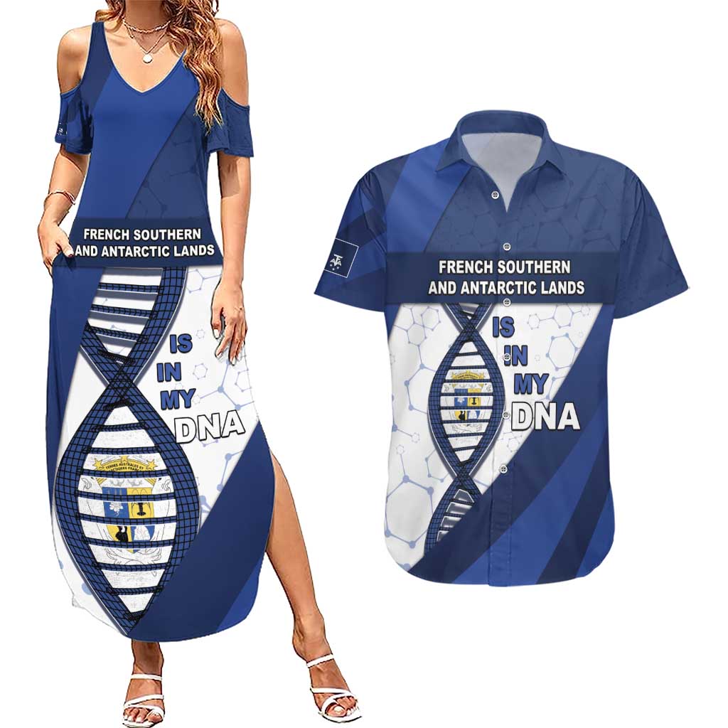 French Southern And Antarctic Lands Is In My DNA Couples Matching Summer Maxi Dress and Hawaiian Shirt - Wonder Print Shop