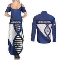 French Southern And Antarctic Lands Is In My DNA Couples Matching Summer Maxi Dress and Long Sleeve Button Shirt - Wonder Print Shop