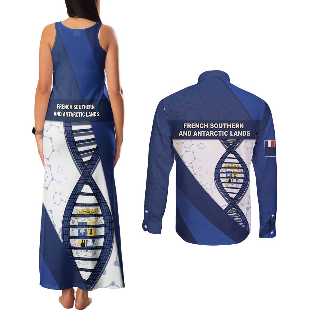 French Southern And Antarctic Lands Is In My DNA Couples Matching Tank Maxi Dress and Long Sleeve Button Shirt - Wonder Print Shop