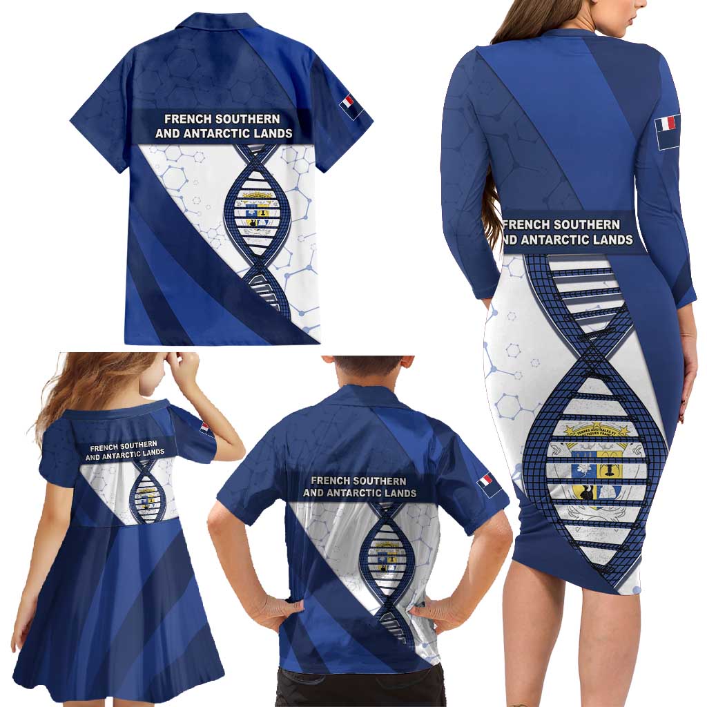 French Southern And Antarctic Lands Is In My DNA Family Matching Long Sleeve Bodycon Dress and Hawaiian Shirt - Wonder Print Shop