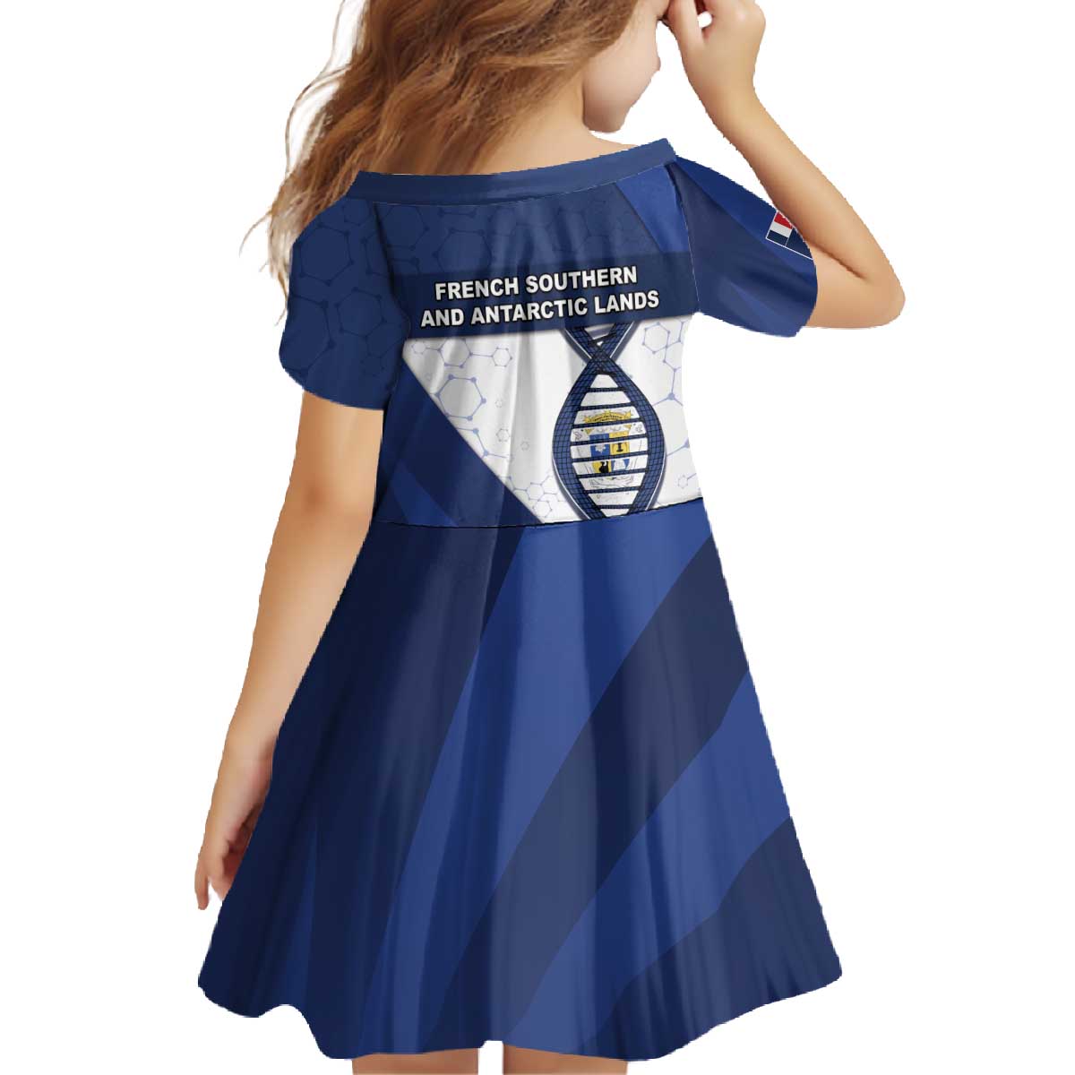 French Southern And Antarctic Lands Is In My DNA Family Matching Off The Shoulder Long Sleeve Dress and Hawaiian Shirt - Wonder Print Shop