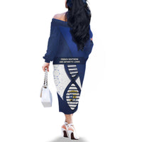 French Southern And Antarctic Lands Is In My DNA Family Matching Off The Shoulder Long Sleeve Dress and Hawaiian Shirt - Wonder Print Shop