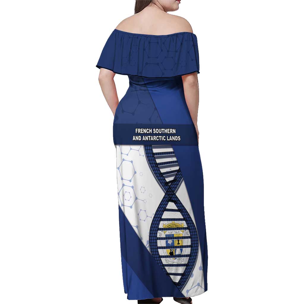 French Southern And Antarctic Lands Is In My DNA Family Matching Off Shoulder Maxi Dress and Hawaiian Shirt - Wonder Print Shop