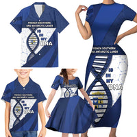French Southern And Antarctic Lands Is In My DNA Family Matching Short Sleeve Bodycon Dress and Hawaiian Shirt - Wonder Print Shop