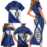 French Southern And Antarctic Lands Is In My DNA Family Matching Short Sleeve Bodycon Dress and Hawaiian Shirt - Wonder Print Shop