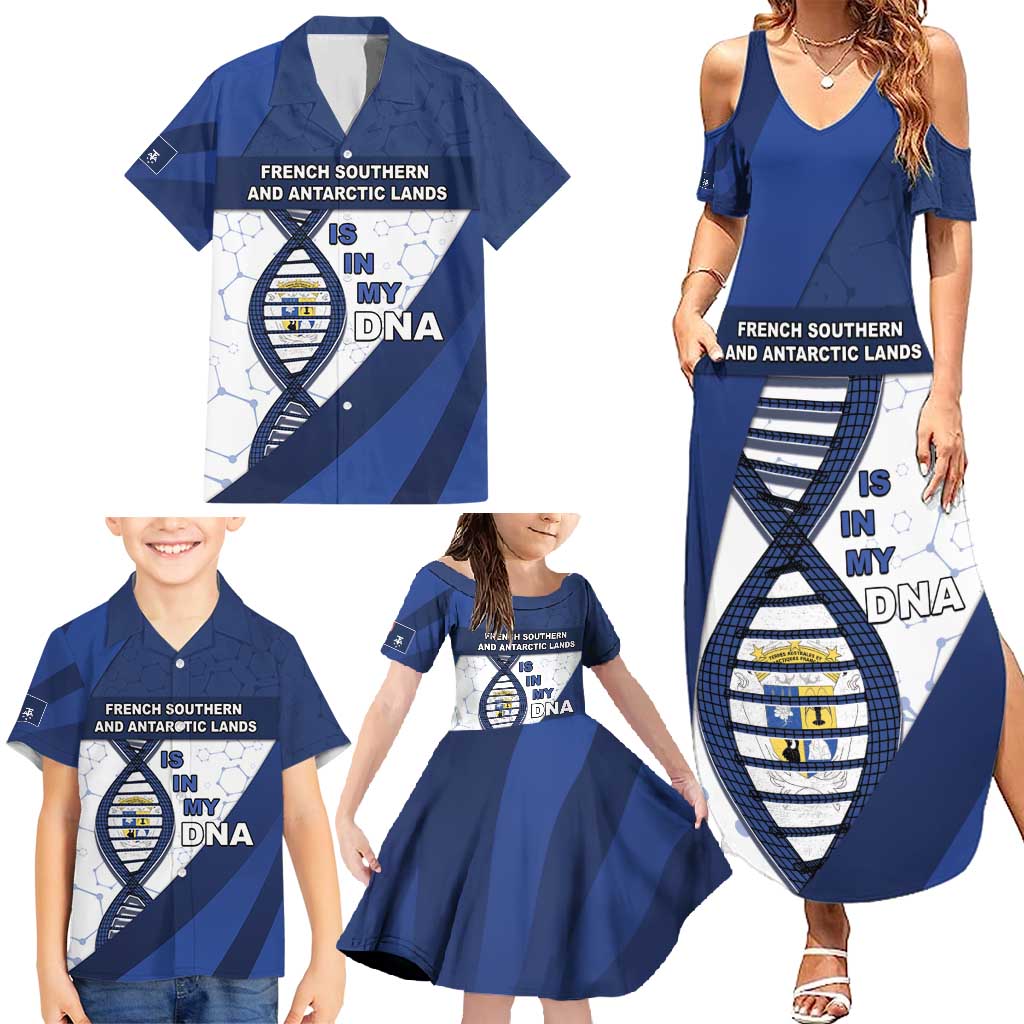 French Southern And Antarctic Lands Is In My DNA Family Matching Summer Maxi Dress and Hawaiian Shirt - Wonder Print Shop