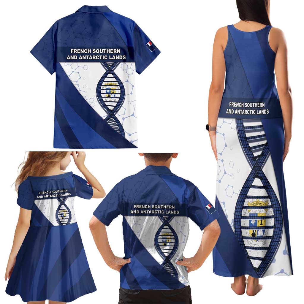 French Southern And Antarctic Lands Is In My DNA Family Matching Tank Maxi Dress and Hawaiian Shirt - Wonder Print Shop