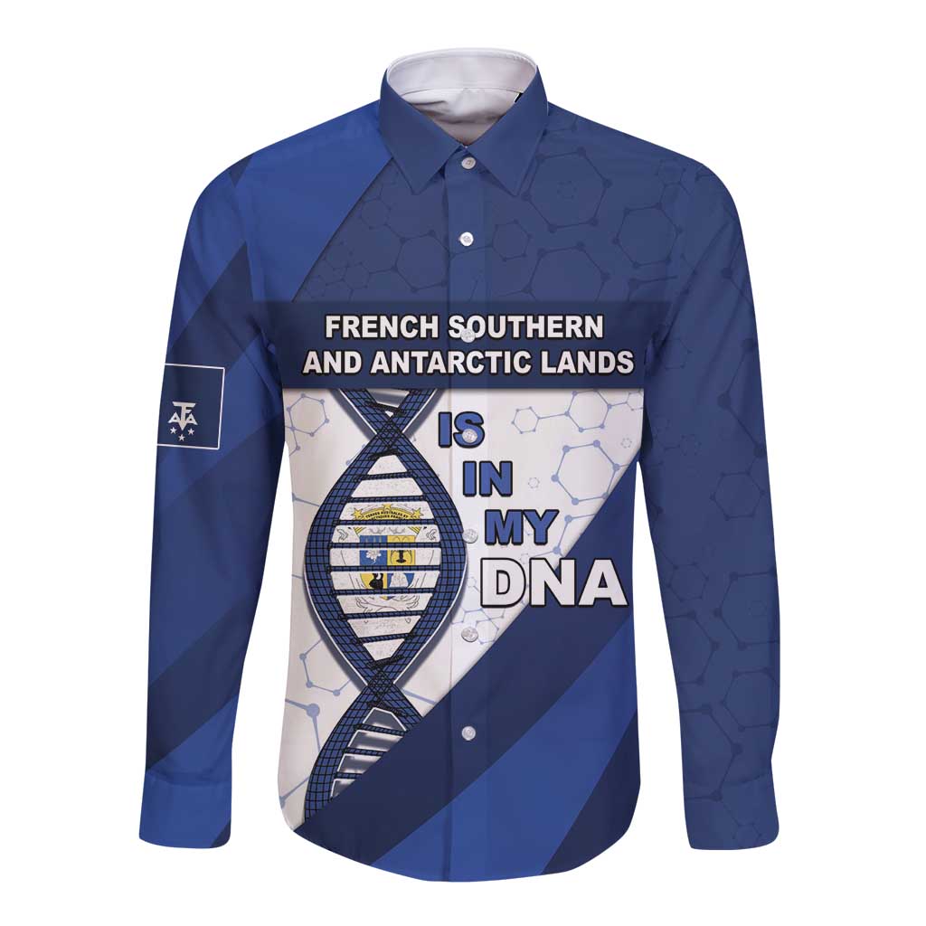 French Southern And Antarctic Lands Is In My DNA Long Sleeve Button Shirt - Wonder Print Shop