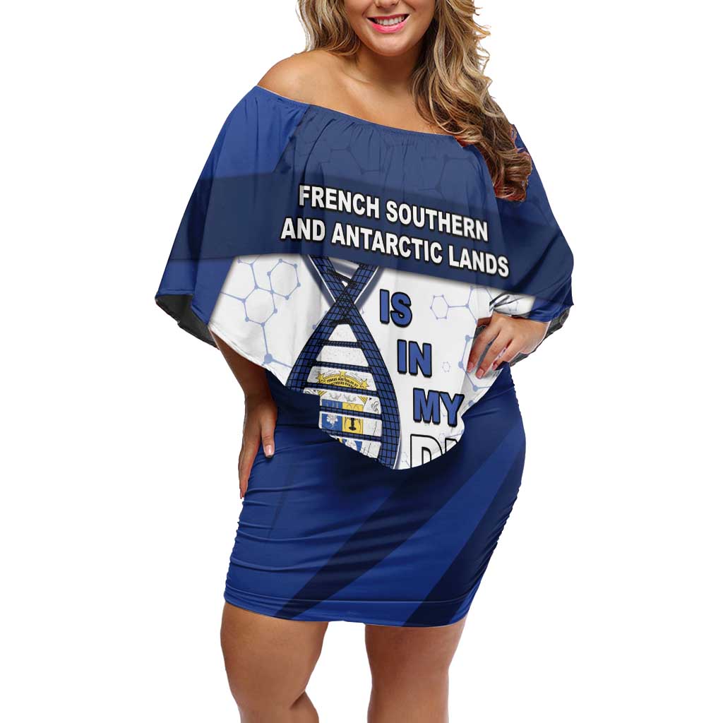 French Southern And Antarctic Lands Is In My DNA Off Shoulder Short Dress - Wonder Print Shop