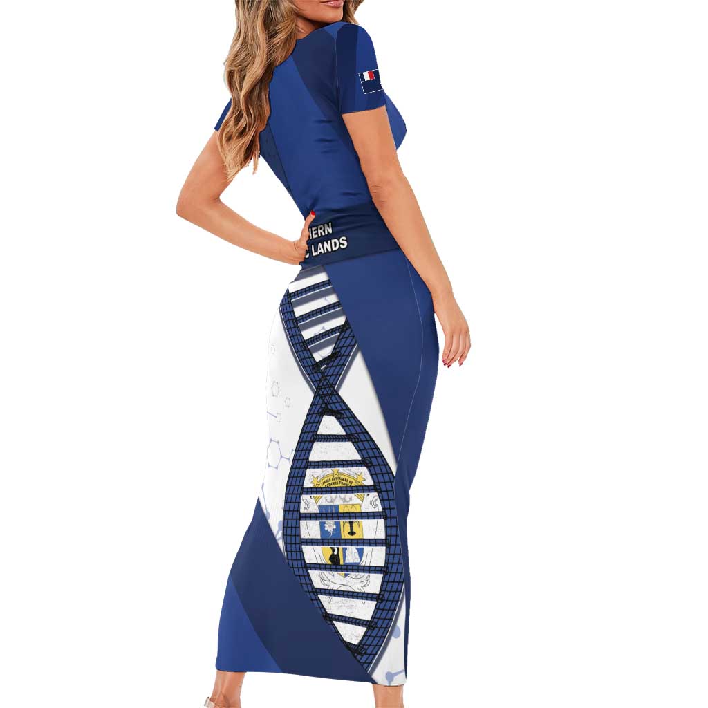 French Southern And Antarctic Lands Is In My DNA Short Sleeve Bodycon Dress - Wonder Print Shop