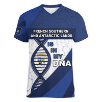 French Southern And Antarctic Lands Is In My DNA Women V-Neck T-Shirt - Wonder Print Shop