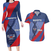 Mayotte Is In My DNA Couples Matching Long Sleeve Bodycon Dress and Hawaiian Shirt - Wonder Print Shop