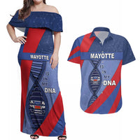 Mayotte Is In My DNA Couples Matching Off Shoulder Maxi Dress and Hawaiian Shirt - Wonder Print Shop