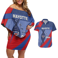 Mayotte Is In My DNA Couples Matching Off Shoulder Short Dress and Hawaiian Shirt - Wonder Print Shop