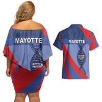 Mayotte Is In My DNA Couples Matching Off Shoulder Short Dress and Hawaiian Shirt - Wonder Print Shop