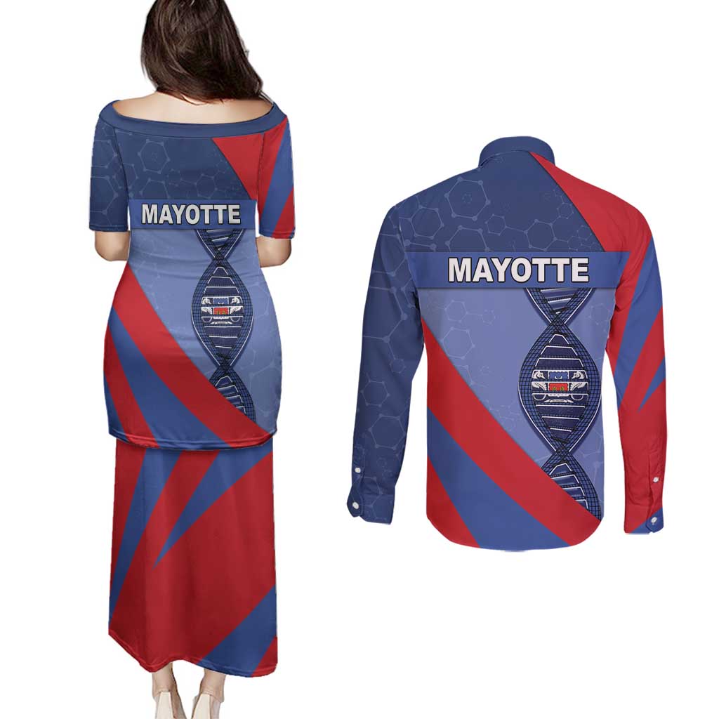 Mayotte Is In My DNA Couples Matching Puletasi and Long Sleeve Button Shirt - Wonder Print Shop